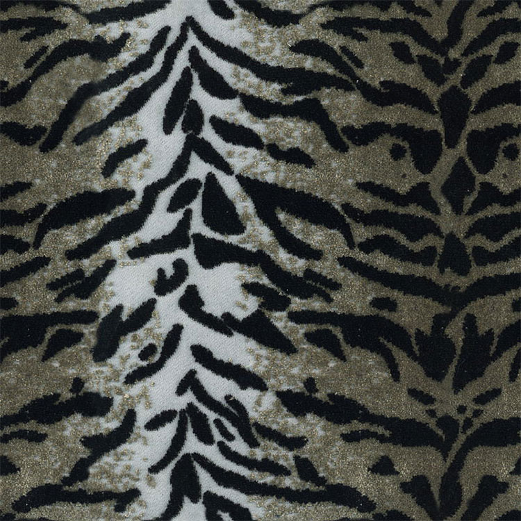 Högkvalitativ jacquard sammet tiger djur hudmönster soffa tyg